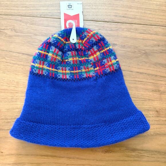 Vintage 80s Hat NWT New Old Stock Knot Country Plaid Ski Stocking Double Layer - Picture 2 of 10